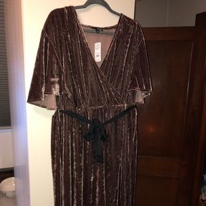 Velvet dress plum grey maternity nursing size 1x